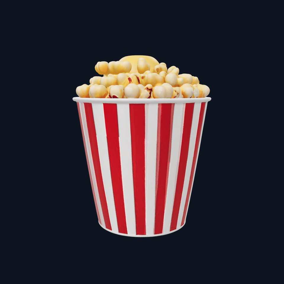 Popcorn Bucket with Cheese Topping D Model Pack